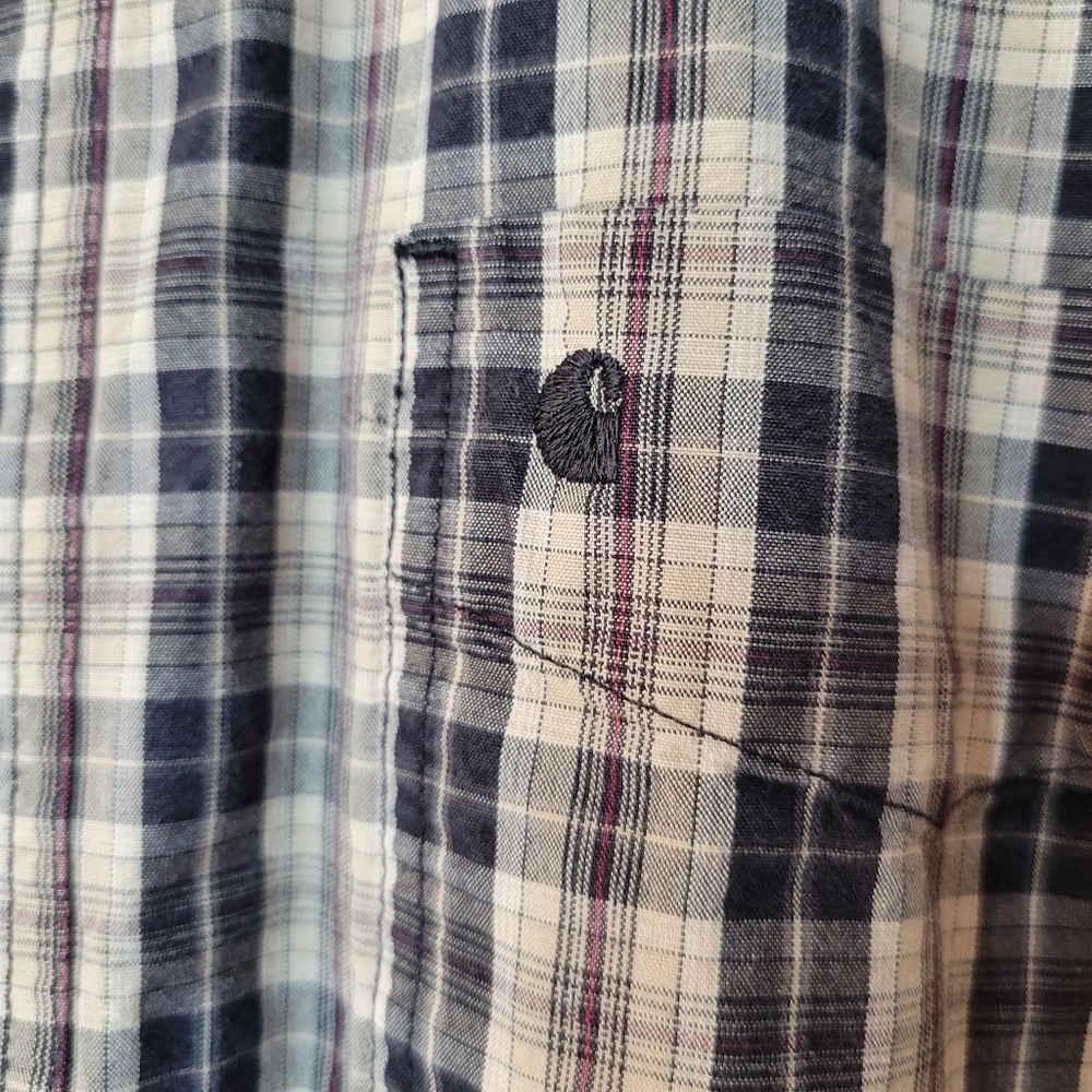 Vintage Carhartt Plaid Button Down Collared Longsleeve, Size Mens Large‎ - Picture 6 of 10